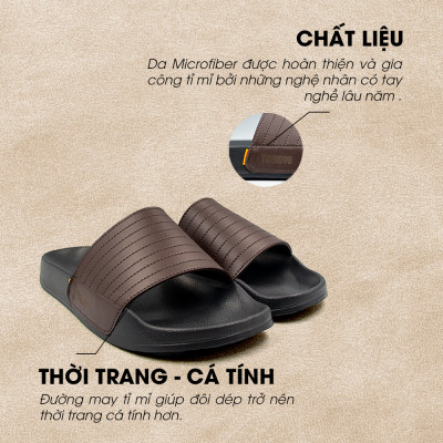 Tomoyo Dép Quai Ngang Da Microfiber Siêu Nhẹ TMD310