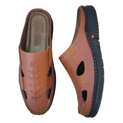 Dép Bít Mũi Nam Da Bò Thật TiTi ĐÔ Cao Cấp GSB20106d