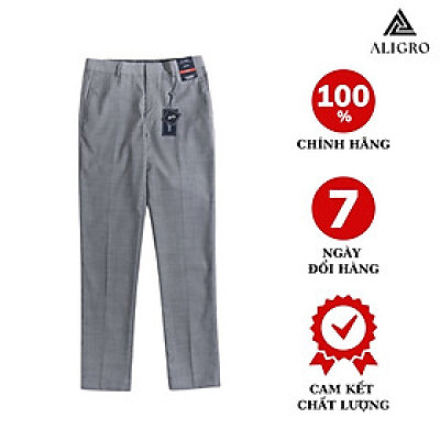 Quần âu nam ALIGRO màu xám kẻ,chuẩn form slimfit, tôn dáng ALGO1037