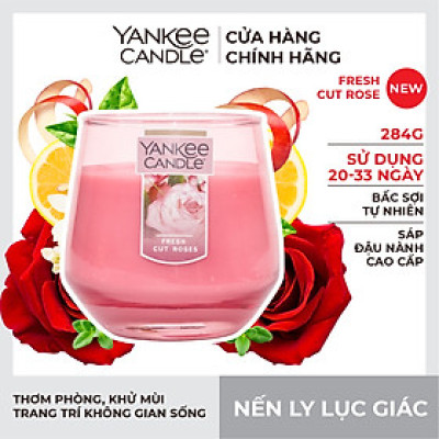 Nến Ly Lục Giác Sáp Đậu Nành 284gram từ Yankee Candle - Fresh Cut Roses