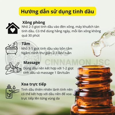 Tinh dầu hoa Màng Tang thiên nhiên nguyên chất Nano Cinnamon 10/30/50/100ml - cải thiện tâm trạng, thư giãn. Có kiểm định