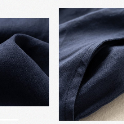 Đầm suông sơ mi linen tay cộc trẻ trung, thời trang phong cách Hàn Quốc Da74