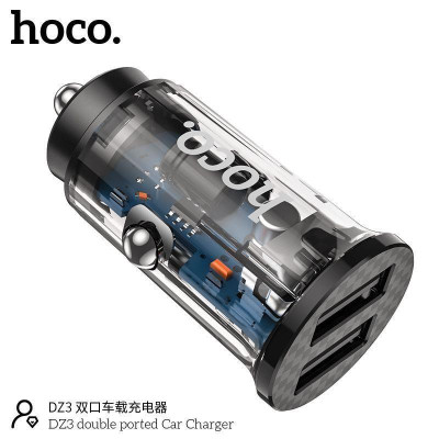 Tẩu sạc ô tô cho hoco. DZ3 – Hàng Chính Hãng 2 Cổng USB-A/Type-c  sạc nhanh PD 20w, Quick Chagre C3.0