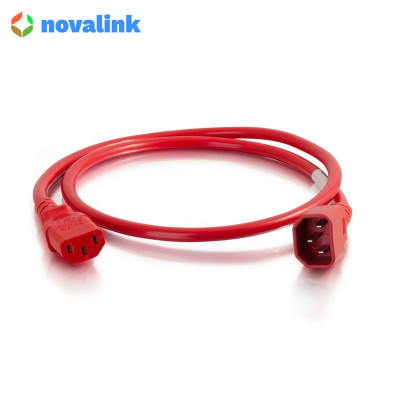 Dây nguồn C13 C14 dài 1.5m màu đỏ - Lõi đồng 3G x 1.31mm, chuẩn UL - Hàng chính hãng