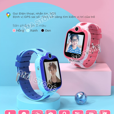 Đồng hồ Thông minh SOS Gọi điện thoại Định vị GPS Chống nước IP67 AMA Watch D06S cho Trẻ con 4 tuổi 5 tuổi 6 tuổi 7 tuổi 8 tuổi 9 tuổi 10 tuổi 11 tuổi Hàng nhập khẩu