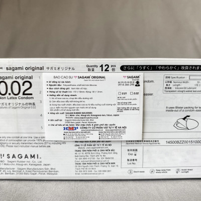 Bao Cao Su Sagami 0.02 mm (12s) - Truyền Nhiệt Nhanh - Chống Dị Ứng - 100% Nhập Khẩu Chính Hãng - Che Tên Sản Phẩm
