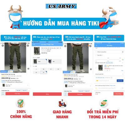 Quần Kaki Nam Lính Mỹ USARMY U629 Cao Cấp, Kiểu Dáng Quần Túi Hộp Phong Cách Cực Ngầu -HÀNG CHÍNH HÃNG