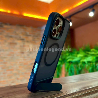 Ốp lưng cho iPhone 16 Pro Max hiệu Likgus VALOR hỗ trợ sạc từ , lưng nhám viền màu có giá đỡ kim loại , chống sốc chống va dập thời trang cao cấp - Hàng chính hãng