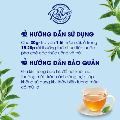Combo 2 Trà Xanh Lài ROFFESCO PREMIUM JASMINE TEA Hảo Hạng Hương Thơm Dịu Mát Hương Vị Đắng Nhẹ Thơm Ngon 400g