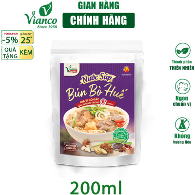 Combo 3 Gói Gia Vị Súp Cô Đặc Vị Phở Bò - Phở Gà - Bún Bò Huế gói 200ml Vianco Foods Tiện Lợi