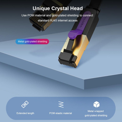 Cáp mở rộng mạng VENTION CAT 7 LAN RJ45 tốc độ nhanh 10 Gigabit cho doanh nghiệp và gia đình