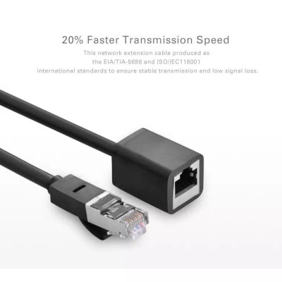 Ugreen UG11279NW112TK 1M màu Đen Cáp nối dài Ethernet CAT6 FTP RJ45 - HÀNG CHÍNH HÃNG