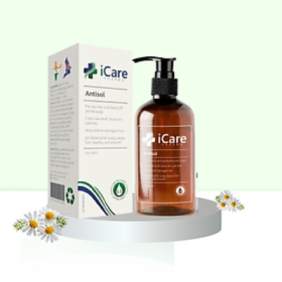 Dầu Gội iCare Antisol Sạch Gàu Chiết Xuất Dược Liệu Sạch Gàu, Giảm Ngứa, Chống Rụng, Cân Bằng Độ PH