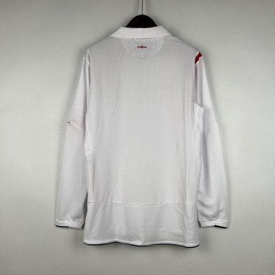 Áo Bóng Đá Retro Tuyển Anh 2006 Dài Tay - Sân Nhà bản cao cấp vải Cotton Polyester