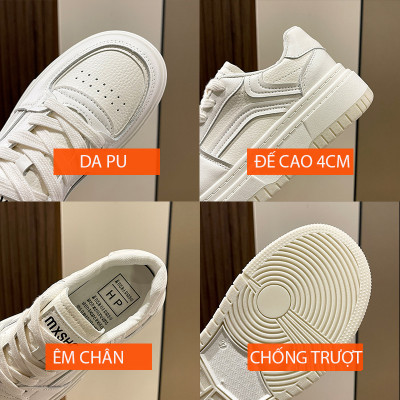 Giày thể thao nữ, giày phong cách cá tính, thoáng khí, đế cao su đúc, chống trơn trượt hạn chế mòn - GNU2026