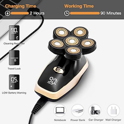 Máy cạo đầu trọc, cạo râu MG 5800 5 lưỡi, kèm 5 phụ kiện cắt tỉa, máy cạo sạch sát chân tóc