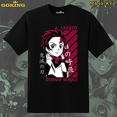Áo thun Tanjiro Kimetsu No Yaiba, mã KY2. Áo phông in hình anime manga cao cấp cho nam nữ teen trẻ em