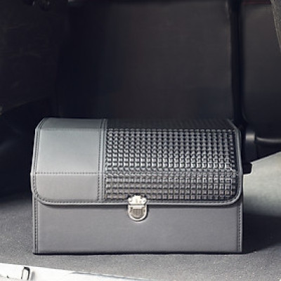 Thùng Đựng Đồ Đa Năng Cốp Sau Ô Tô Bọc Da Cao Cấp Có Nắp Gấp Gọn Gàng Chứa Được Nhiều Đồ