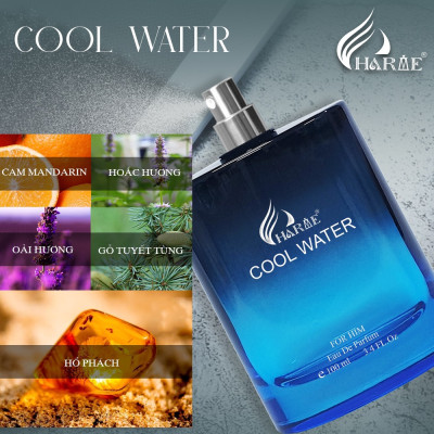 Nước Hoa Nam CHARME COOL WATER 100ml 2024 Lưu Hương Lâu Phóng Khoáng, Nam Tính_Nước Hoa Chính Hãng
