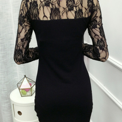 Đầm dự tiệc nữ dáng ôm phối ren da64