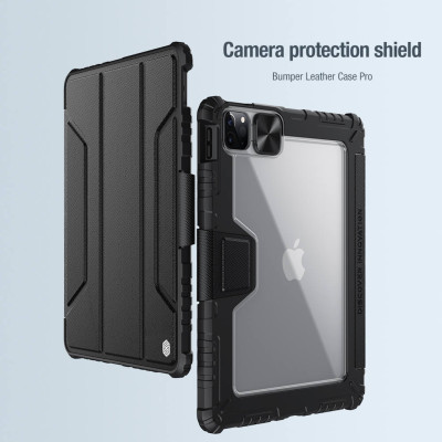 [iPad Air 6 M2] Bao da cho iPad Air 6 M2 11 inch 2024, iPad Air 6 M2 13 inch 2024 hiệu Nillkin Bumper Leather cover case Pro bảo vệ Camera, chống sốc, có khe để bút cao cấp - Hàng chính hãng