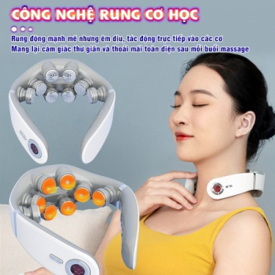 Máy massage cổ xung điện Nikio NK-131 - 8 điện cực, 2 miếng dán, HDSD bằng giọng nói
