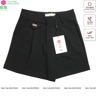 Quần short nữ Hiền Trần BOUTIQUE túi nắp lệch cạp cao short ống rộng phong cách cá tính trẻ trung