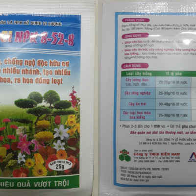 Phân bón SIÊU LÂN - KINA 01 NPK 8-52-8 bổ sung vi lượng KÍCH RỄ - ĐẺ NHÁNH - TẠO NHIỀU HOA và RA HOA ĐỒNG LOẠT