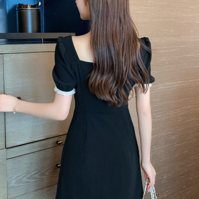 Đầm Ngắn Dễ Thương Nơ Trắng Và Viền Tay DN087 MayHomes Kiểu Dáng Thời Trang