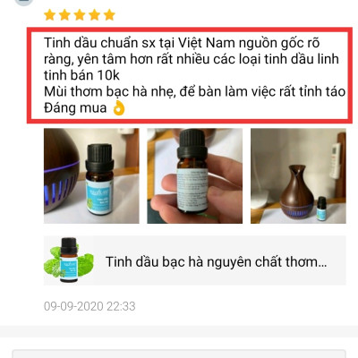 Tinh dầu bạc hà nguyên chất thơm mát, khử mùi, đuổi chuột