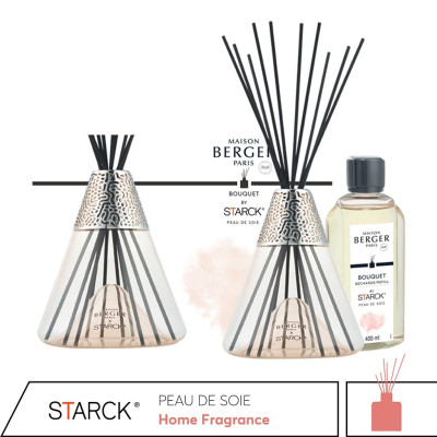 Maison Berger - Bộ lọ tinh dầu khuếch tán Peau de Soie - 200ml - 2 món