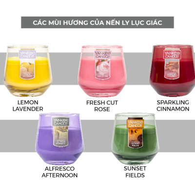 Nến Ly Lục Giác Sáp Đậu Nành 284gram từ Yankee Candle - Sunset Fields
