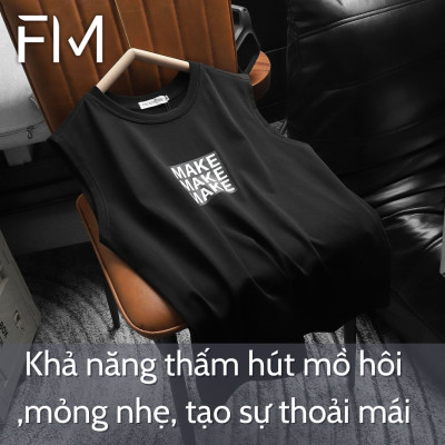 Áo thun sát nách MAKE, sát nách thể thao thấm hút mồ hôi- FORMEN SHOP -FMPS239