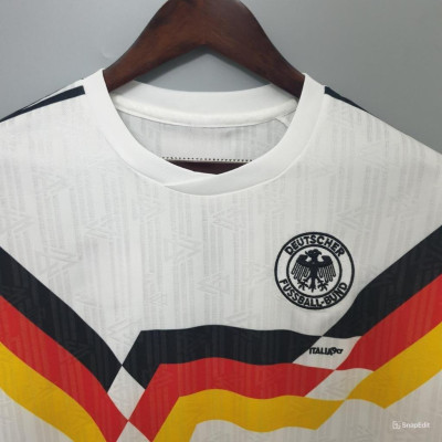Áo Bóng Đá Retro Tuyển Đức 1990 - Sân Nhà bản cao cấp vải Cotton Polyester