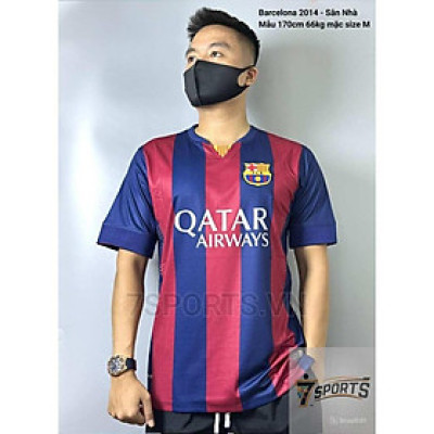 Áo Bóng Đá Retro Barcelona 2014 - Sân Nhà bản cao cấp vải Cotton Polyester