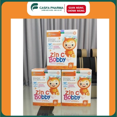 Kẽm ZIN C BOBBYKID TW Hanopharco, bổ sung Kẽm, Lysine, DHA, tăng sức đề kháng, hộp 20 gói