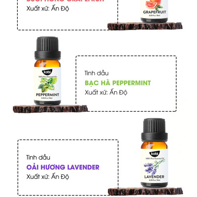 Combo Tinh Dầu Oải Hương Kobi (10ml) + Tinh Dầu Cam Ngọt Kobi (10ml) - Tinh Dầu Thiên Nhiên Nguyên Chất, Tinh Dầu Xông Phòng, Dùng Với Máy Xông Tinh Dầu Giúp Khử Mùi, Thơm Phòng Hiệu Quả