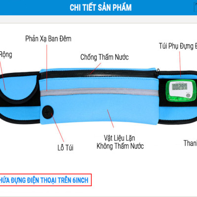Túi Đeo Bụng Chạy Bộ Chống Nước Teement TM01, Đai Đeo Điện Thoại Chạy Bộ, Túi Đeo Hông Chạy Bộ Phản Quang -hàng Chính Hãng