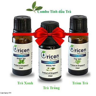 Combo Tinh Dầu Trà Oricen 3 chai 10ml - Trà Trắng + Trà Xanh + Tràm Trà