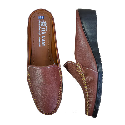 Giày Sục Nữ Đế Xuồng HÀ NAM Da Bò Thật Cao Cấp DNU2168