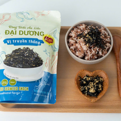 Rong biển ăn liền gói to 45g vị ô liu, chanh sả, truyền thống, ocop 4 sao, rong biển nguyên chất không phụ gia, hương liệu, chất bảo quản