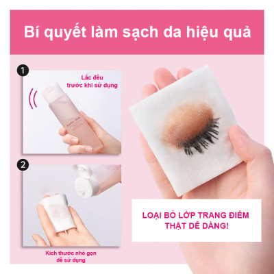 Combo Bông Tẩy Trang Cotton Labo Và Nước Tẩy Trang Nhanh Cho Vùng Mắt Kissme (120 mL)