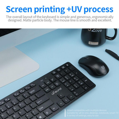 Tổ hợp 106 phím Bàn phím uFound R-752 truyền tải 2.4G + Chuột không dây 1200DPI cho Văn phòng Doanh nghiệp