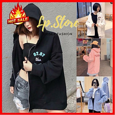 Áo Hoodie - Áo Khoác Nỉ Nam Nữ Dây Kéo Unisex Thêu 0707 Cực Hot - Kèm DEAL Sốc ( có ảnh thật )
