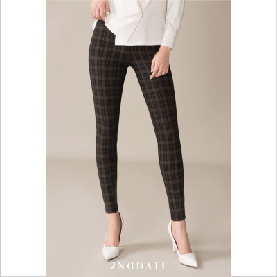 Quần legging nữ co giãn họa tiết kẻ 2NDDATE TR008MBC
