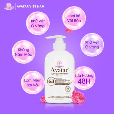 Nước Giặt Đồ Lót Lưu Hương 48 Hours 6 In1 Hương Hoa Cỏ Tươi Mát Avatar (Chai 500 mL)