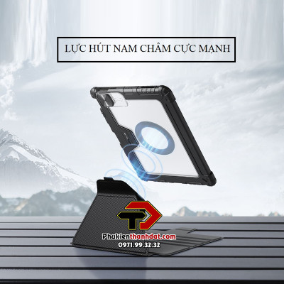 Bao da xoay 360 độ cho iPad Pro 11 2022 M2 chính hãng Nillkin Bumper SnapSafe có ngăn đựng bút - Hàng chính hãng