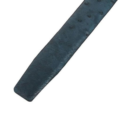 Dây nịt nam da đà điểu Huy Hoàng bản lớn da hột đầu kim màu xanh đậm HC4455