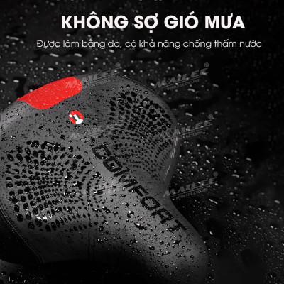 Đệm Yên Xe Đạp Bản Rộng Lớn CF-01 đa lò xo mặt dưới, mút đàn hồi dày, bọc da PU, khung kim loại cho xe đạp MTB, xe thể thao, có tay nắm sau, 2 cách lắp đặt - Mai Lee
