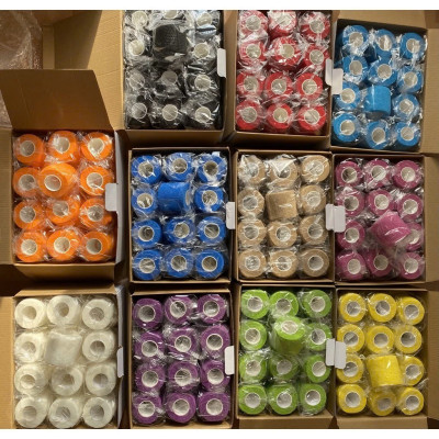 Combo 2 Cuộn Băng Cuốn Tự Dính, Băng Cuốn Cao Su Non, Băng Keo Thể Thao Chống Chấn Thương (Kích thước 5cm*4.5m), Băng keo thể thao đá bóng, băng cuốn thể thao vải tự dính, băng quấn y tế cuốn ngón tay, cổ tay, cổ chân